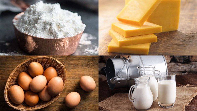 Ingredients for triangle cheese hotdog dish