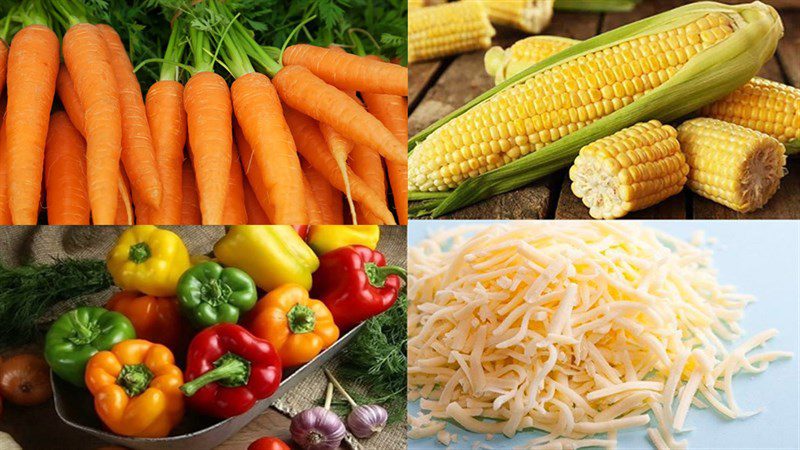 Ingredients for Vegetable Cheese Spring Rolls