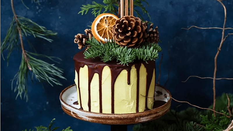 Chocolate Pine Forest Christmas Cake Decoration