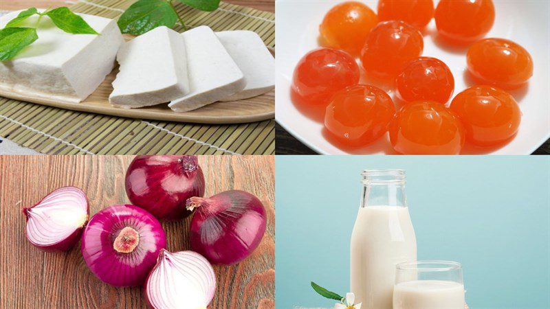 Ingredients for the dish of tofu - fried tofu with salted egg