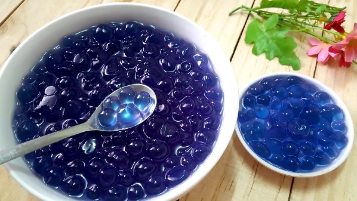 Butterfly Pea Pearls with Agar Powder