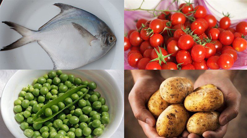 Ingredients for crispy fried pomfret and pomfret fried with tomato sauce