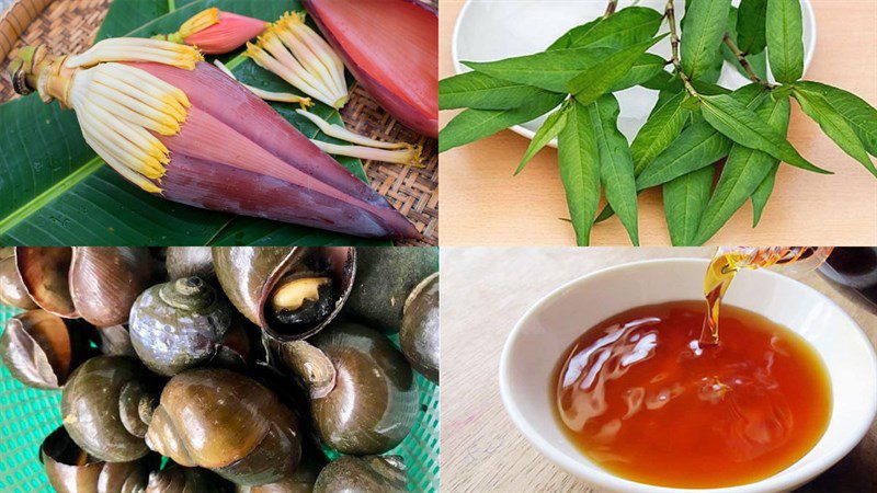 Ingredients for snail salad