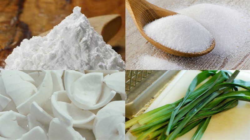 Ingredients for coconut-filled tapioca dessert