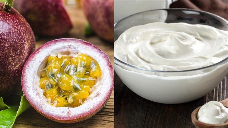 Ingredients for passion fruit ice cream