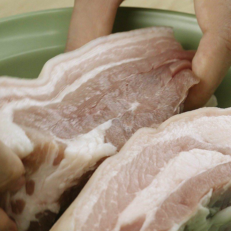 Step 1 Prepare pork belly Crispy Pork Belly with Lemongrass and Calamondin