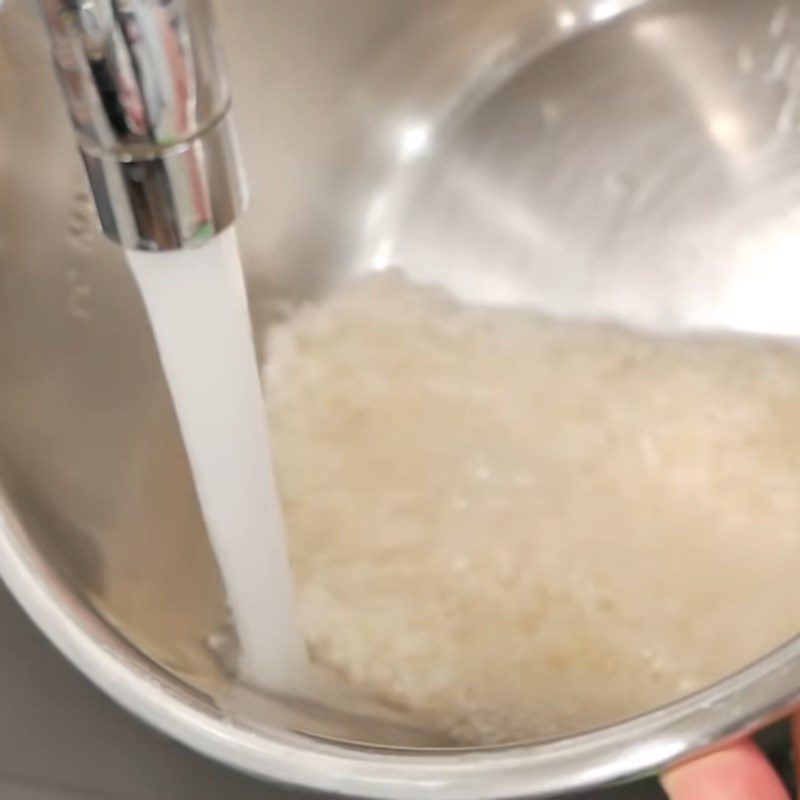 Step 1 Rinse rice Cook rice with pressure cooker