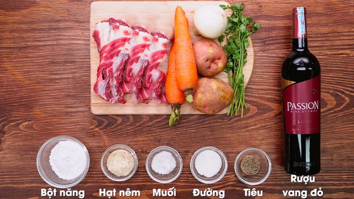 Ingredients for beef stew