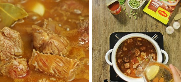 Step 3 Stew beef and beans Beef stew with beer