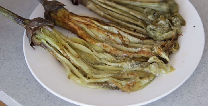 Step 4 Completion Grilled Eggplant with Green Onion Oil