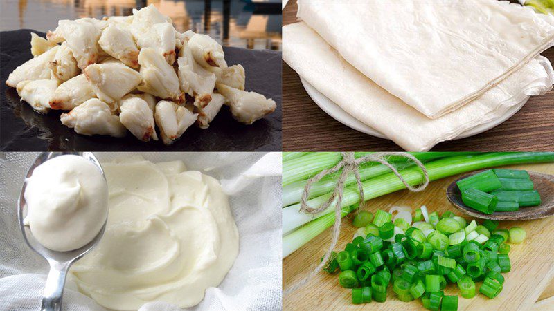 Ingredients for the dish 2 ways to make cheesy spring rolls