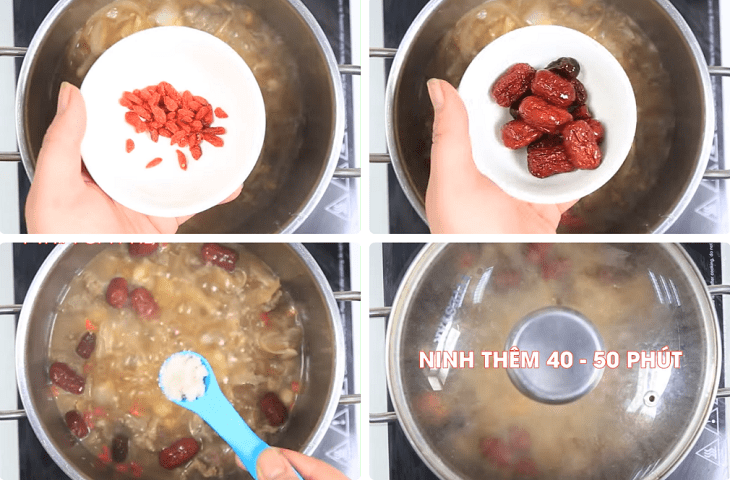 Step 3 Stewing beef tendon Beef tendon stew with lotus seeds