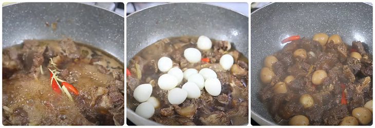 Step 4 Braised beef tendon Beef tendon braised quail eggs