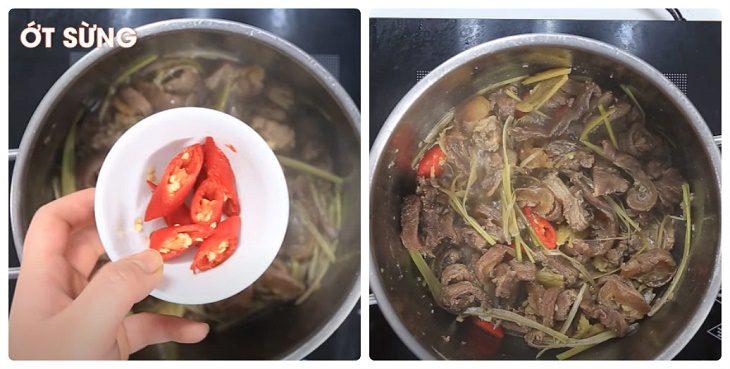 Step 2 Beef tendon stewed with lemongrass and chili