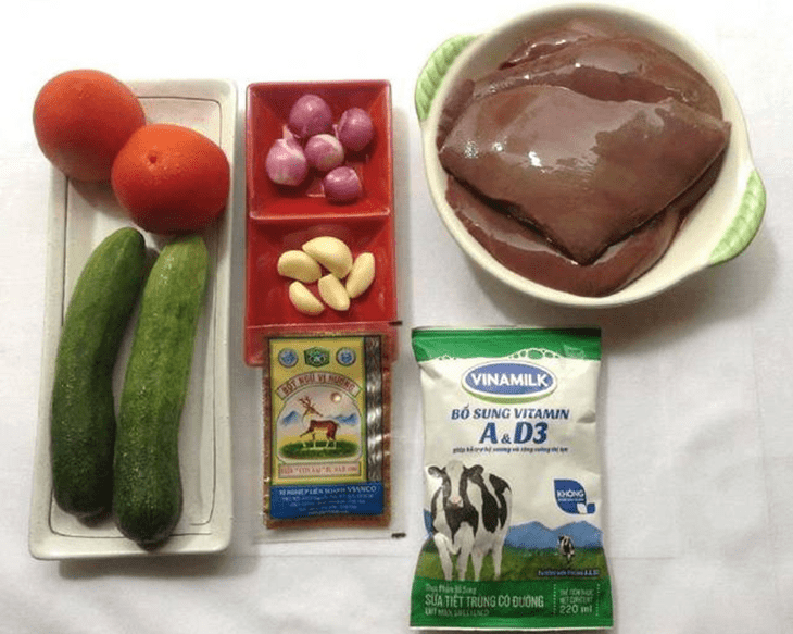 Ingredients for fried pork liver dish