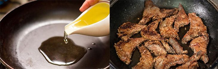 Step 3 Frying the liver Fried five-spice liver