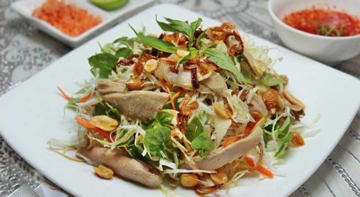 Step 5 Final product How to make banana flower duck salad, onion