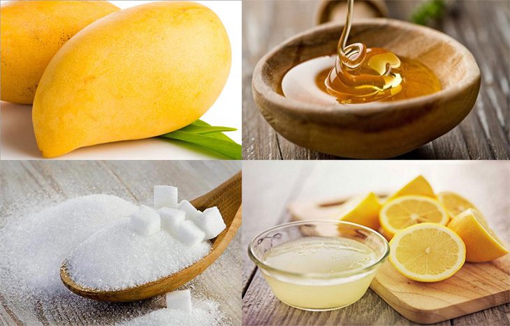 Ingredients for mango gummy candy and milk fruit candy