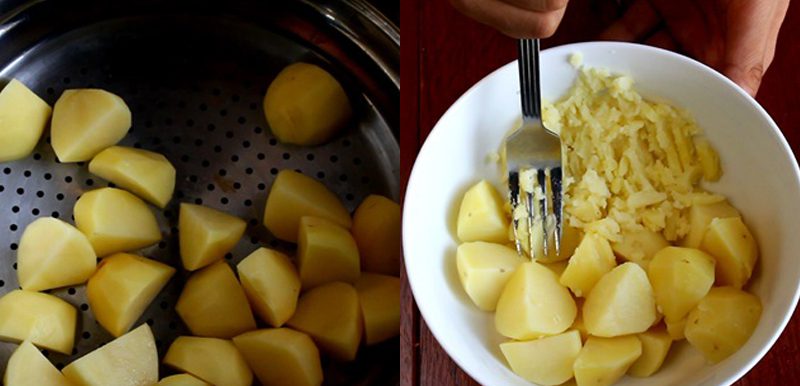 Step 1 Prepare the potatoes Fried Potato Balls with Quail Eggs