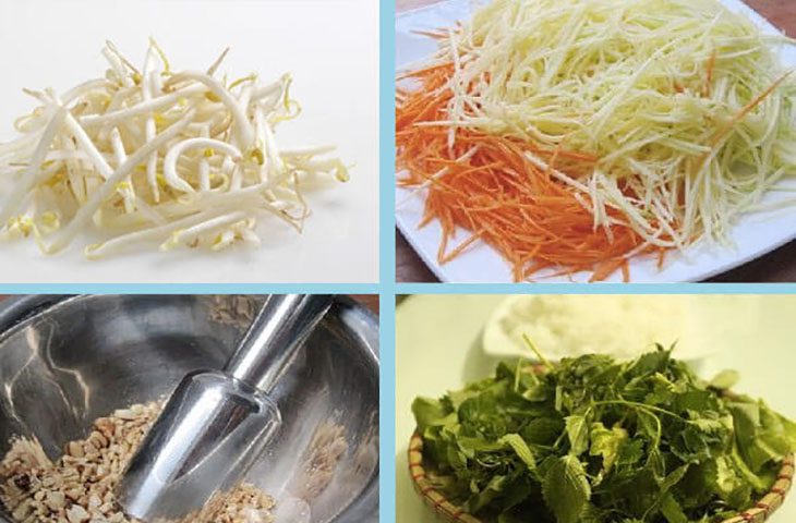 Step 1 Prepare the ingredients for Banana Flower Salad with Crushed Tofu