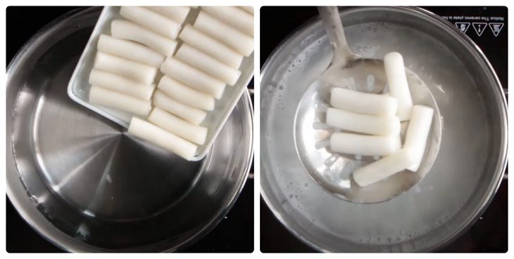 Step 1 Boil tokbokki Crispy Fried Tokbokki