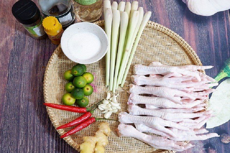 Ingredients for the dish 2 ways to boil delicious chicken feet and how to make dipping sauce