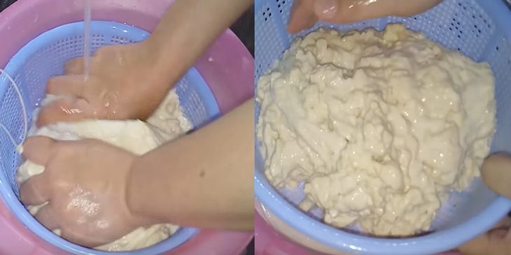 Step 2 Wash Mì căn dough