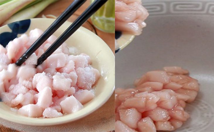 Step 1 Chop pork fat for Lemongrass Grilled Beef