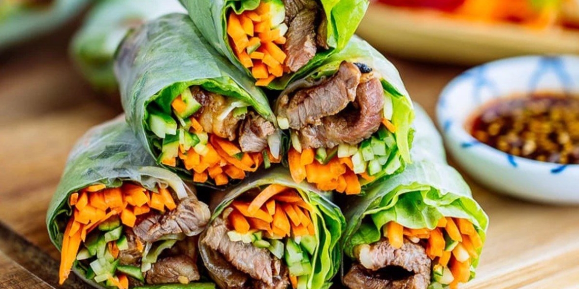 2 ways to make grilled beef spring rolls and stir fried lemongrass deliciously mouthwatering 05486