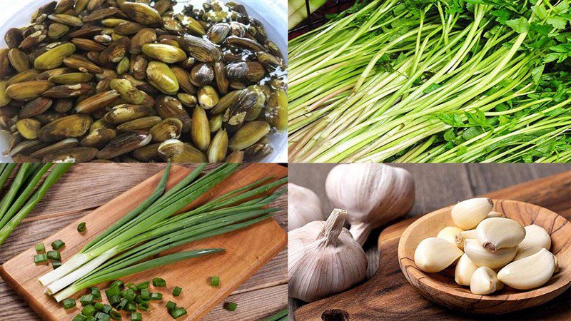 Ingredients for the dish 2 ways to make stir-fried chem chep with celery