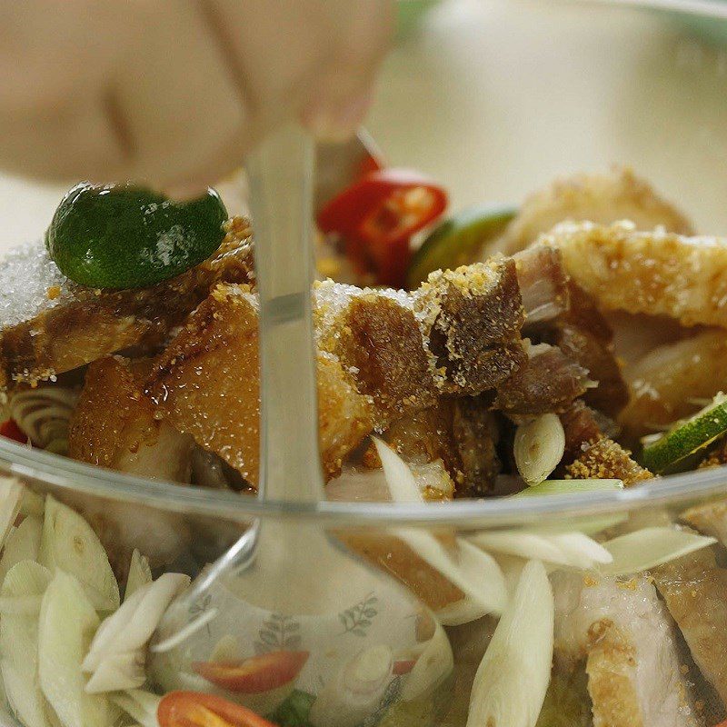 Step 4 Lemongrass and calamondin seasoning Crispy fried pork belly with lemongrass and calamondin