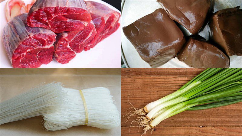 Ingredients for beef vermicelli dish