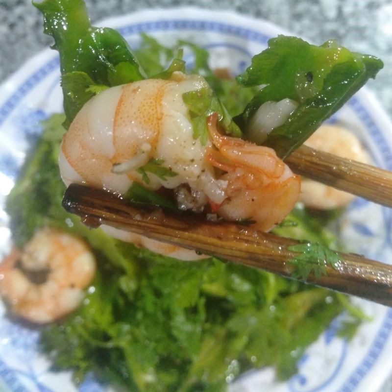 Step 3 Finished Product Stir-fried green beans with shrimp