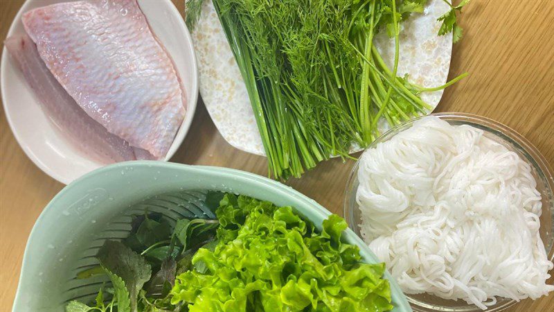 Ingredients for dipping fish noodle soup