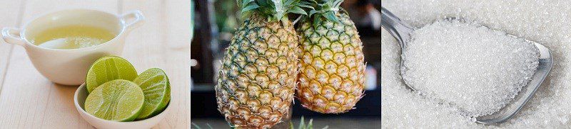 Ingredients for the dish 3 ways to make pineapple jam