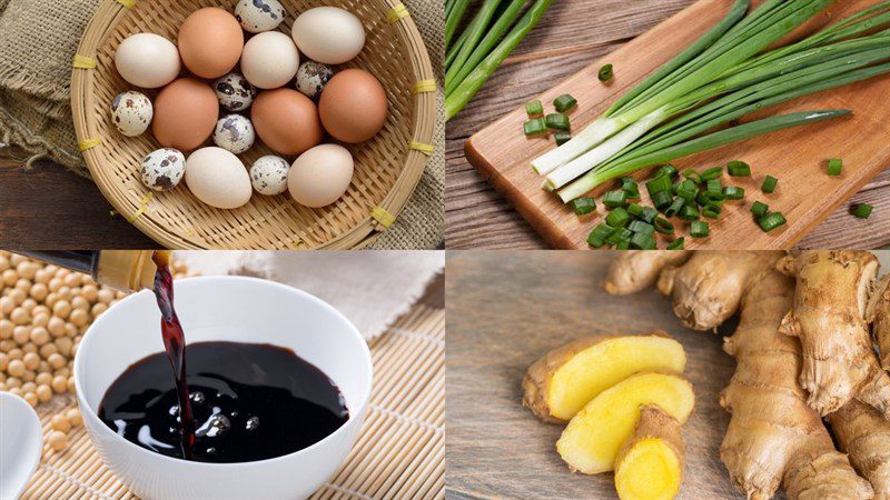 Ingredients for soy sauce eggs