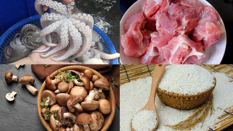 Ingredients for octopus porridge