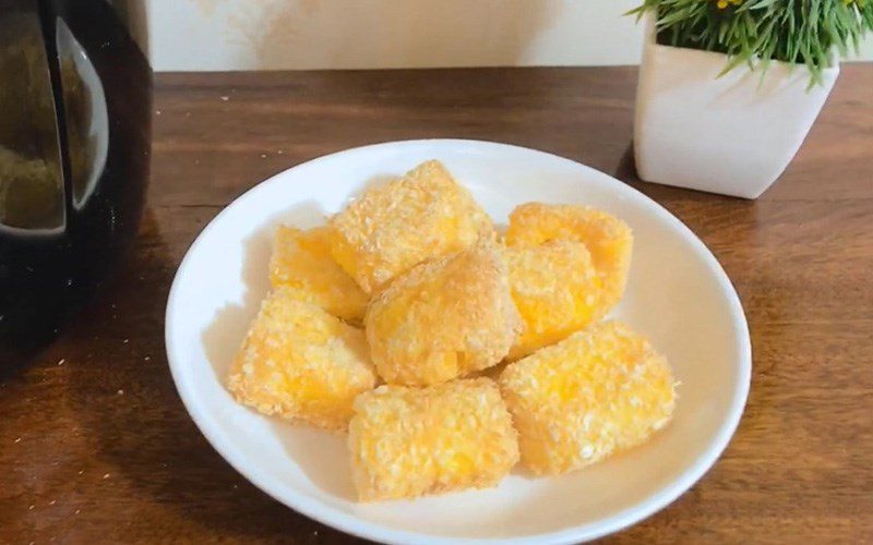 Fried milk cake with an air fryer