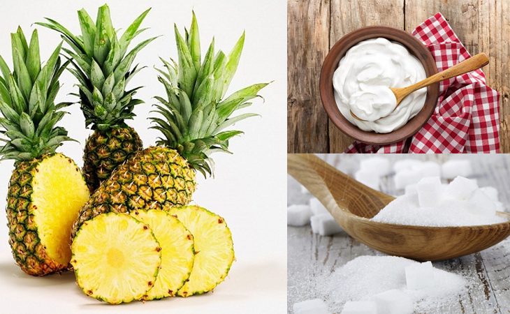 Ingredients for the dish 3 ways to make soursop ice cream, lemon ice cream, pineapple ice cream