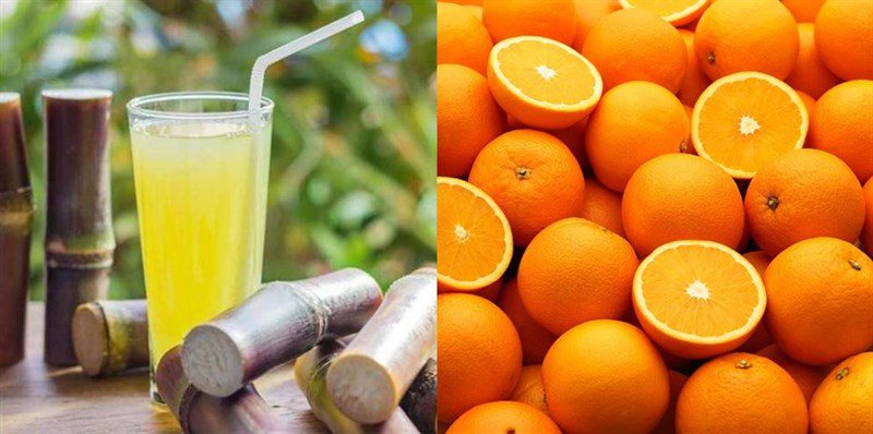 Ingredients for 3 ways to make orange juice