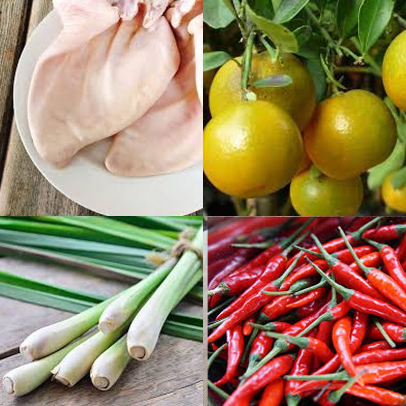 Ingredients for the dish 3 ways to make sweet and sour pig ears