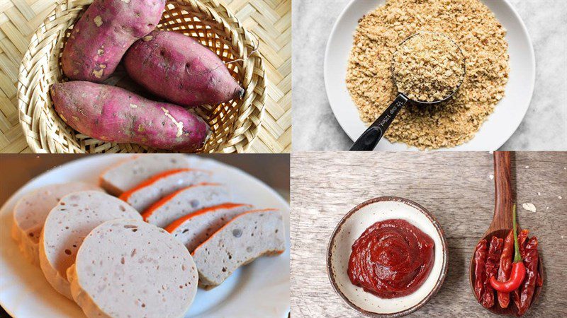 Ingredients for crispy fried vegetarian squid dish