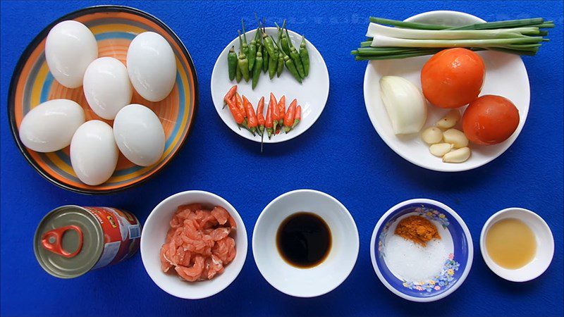 Ingredients for soft-boiled egg dish