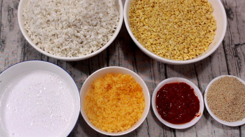 Ingredients for the dish sticky rice roll