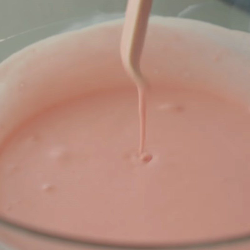 Step 6 Pouring the Watermelon cream cheese into the mold Watermelon Cheesecake