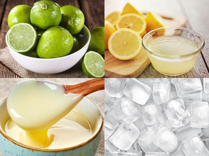 Ingredients for shaved ice lemon