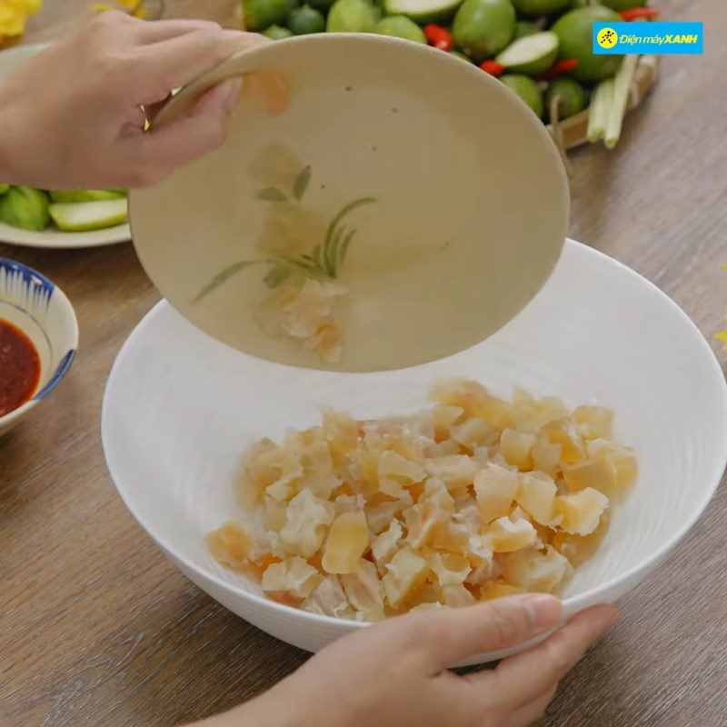 Step 4 Mixing the beef tendon Mixed beef tendon with calamondin sauce