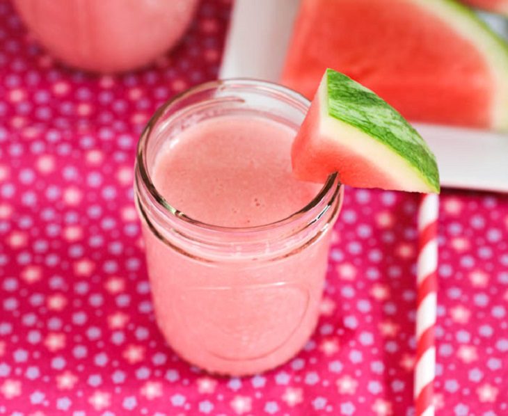 Fresh milk and watermelon smoothie