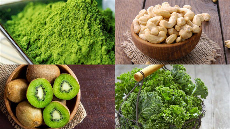 Ingredients for 3 matcha smoothie recipes