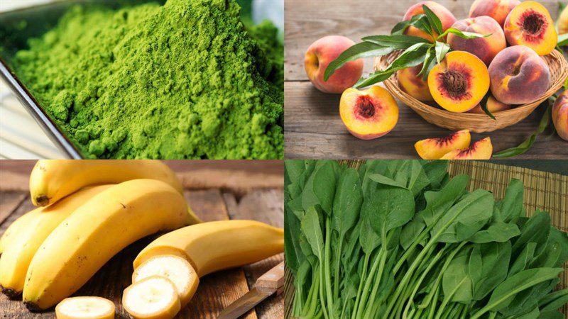 Ingredients for 3 ways to make matcha smoothie